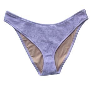 5/$25 J. Crew Textured Curved-Waist Cheeky Bikini Bottoms Lavender XL New